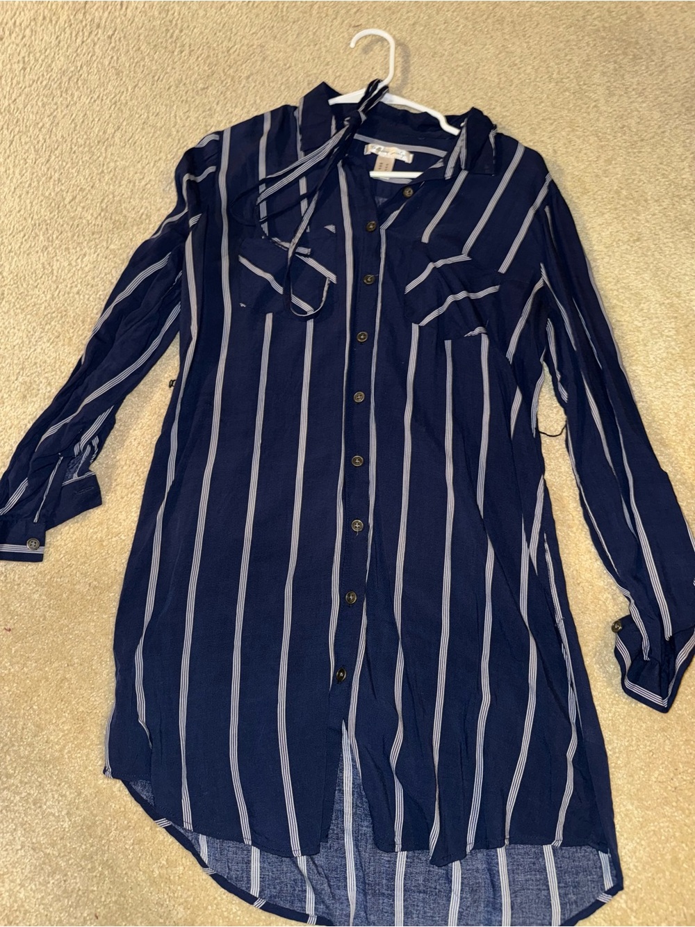 Streetwear Society Navy and White Striped Mini Dress